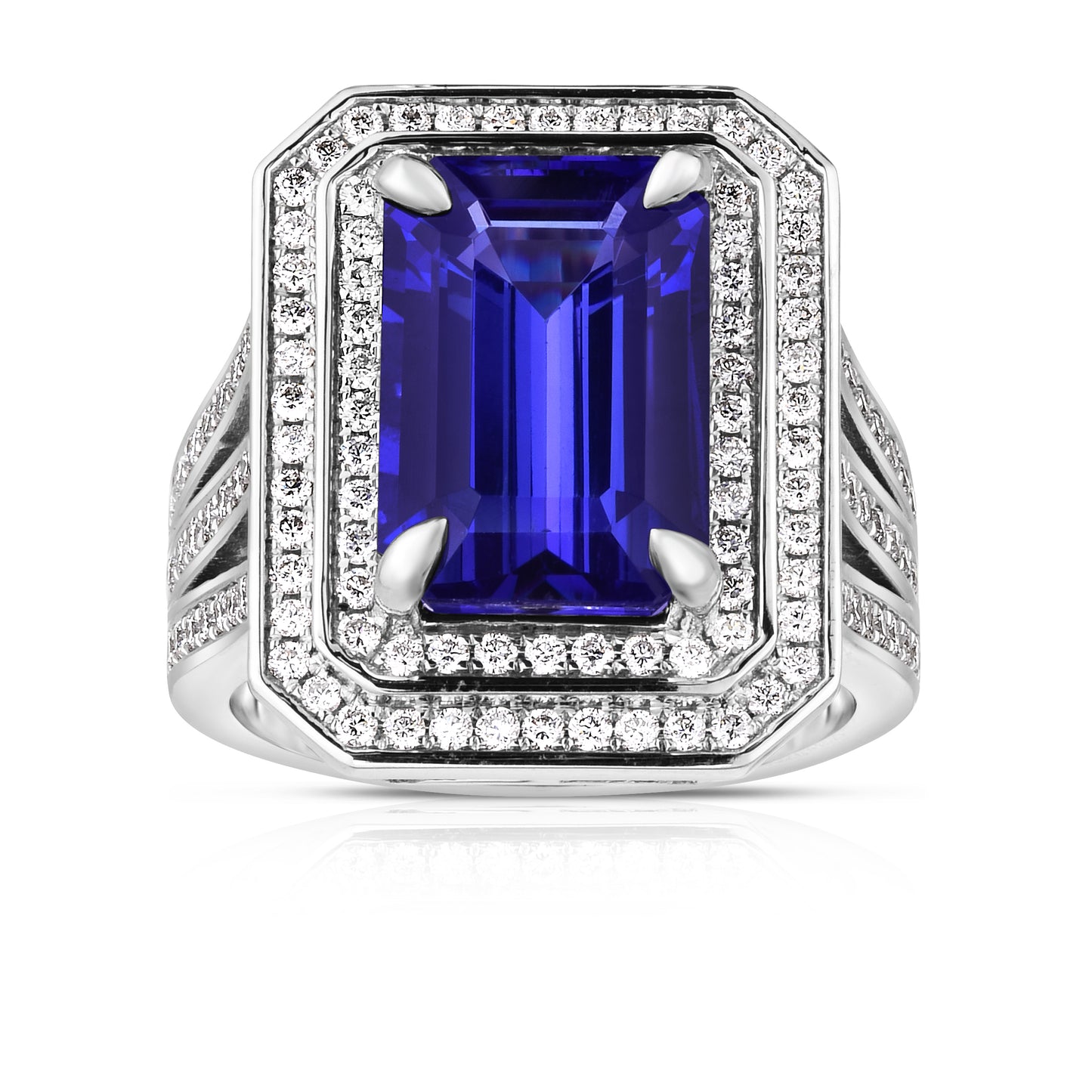 14K White Gold Tanzanite and Diamond Ring