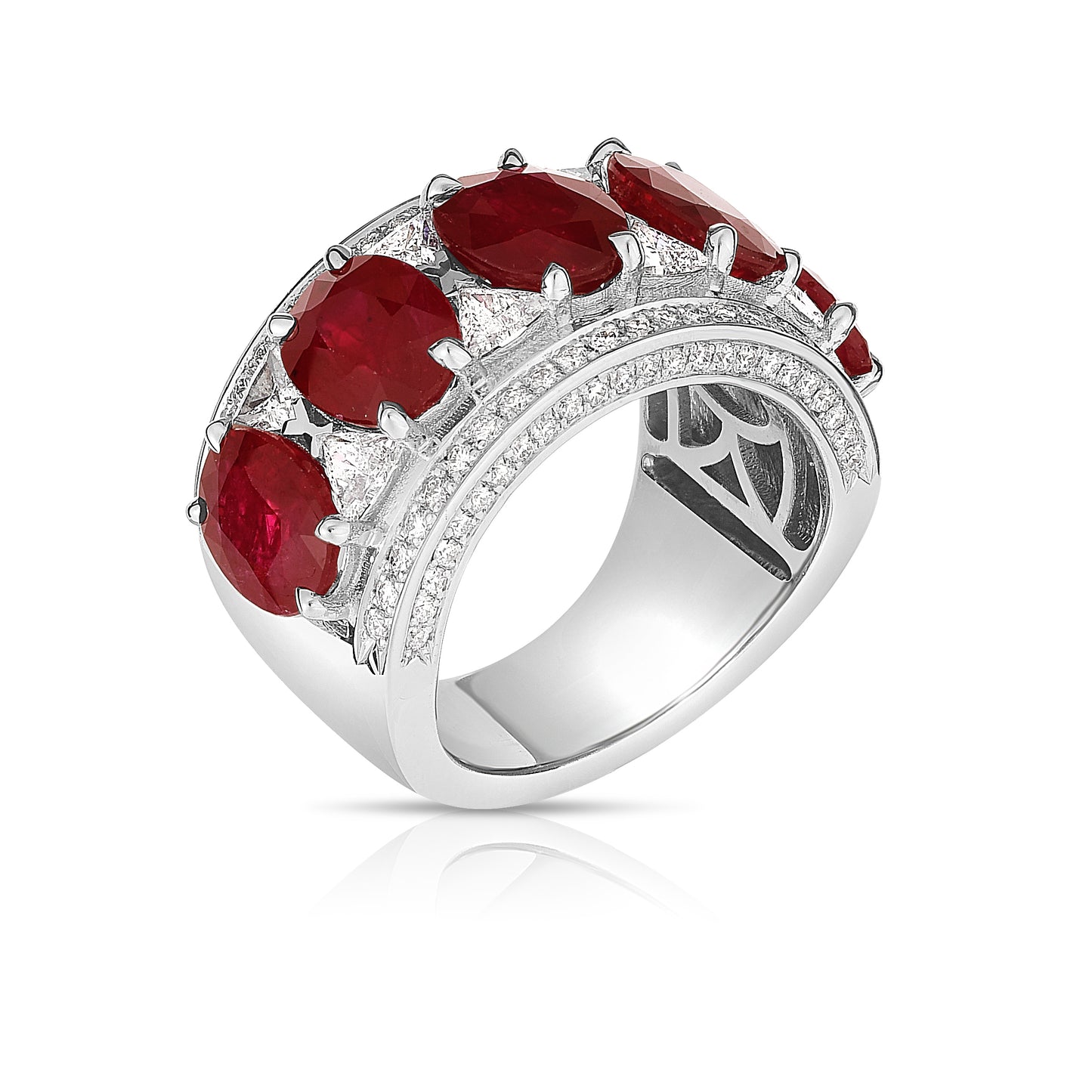 18K White Gold Ruby and Diamond Ring