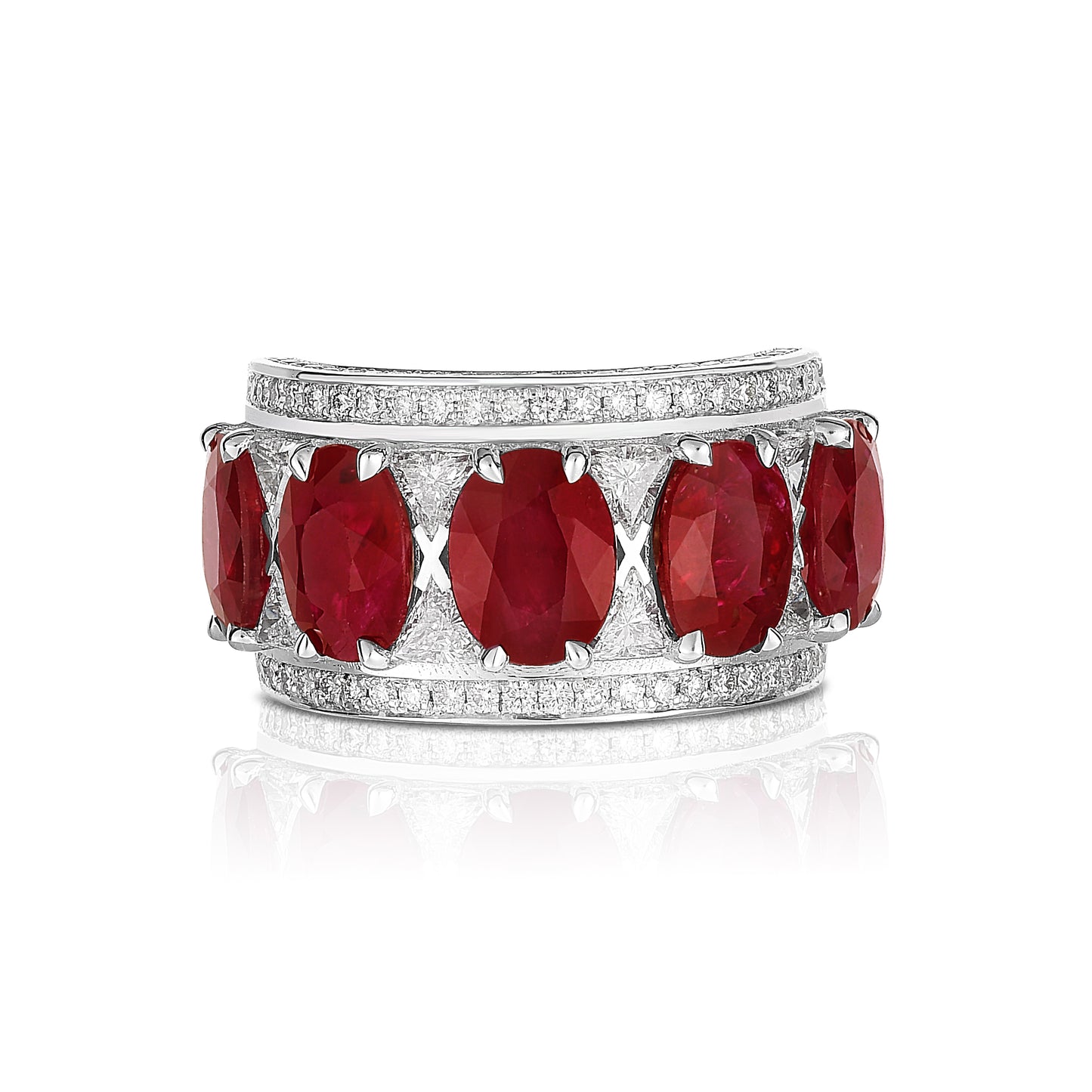 18K White Gold Ruby and Diamond Ring