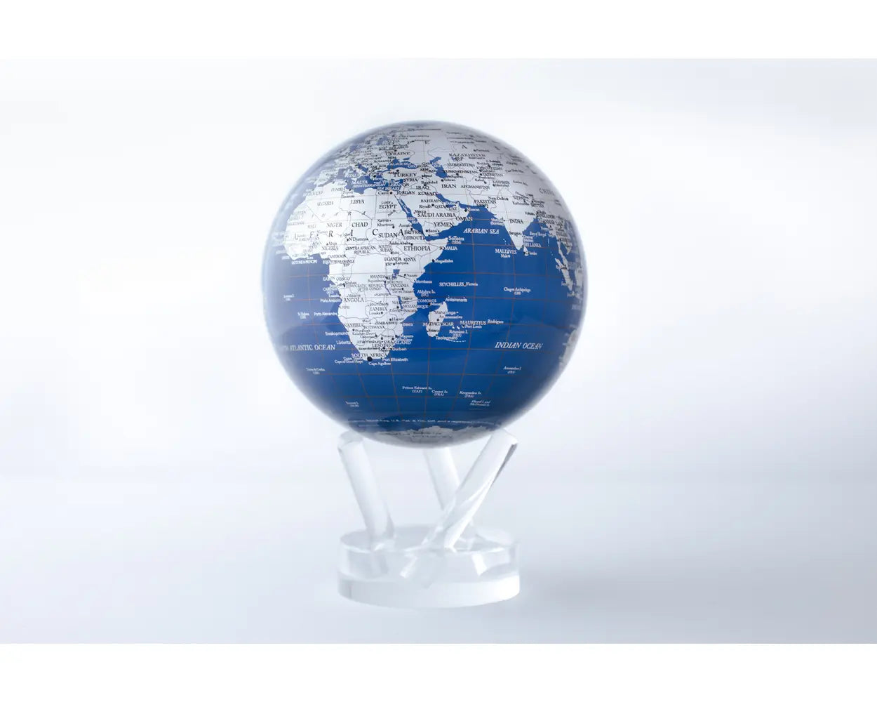 Globe World Blue and Silver