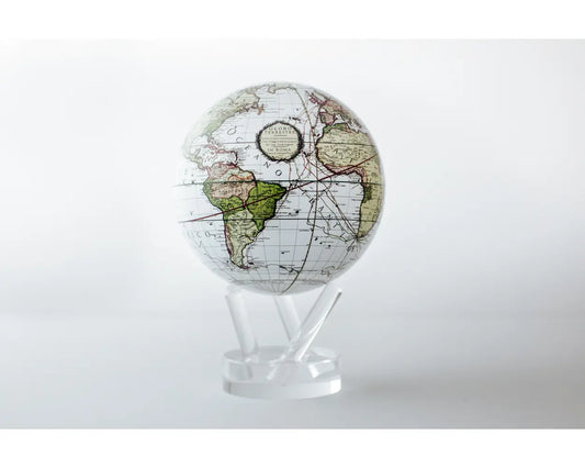 Globe World Antique Terrestrial Map White